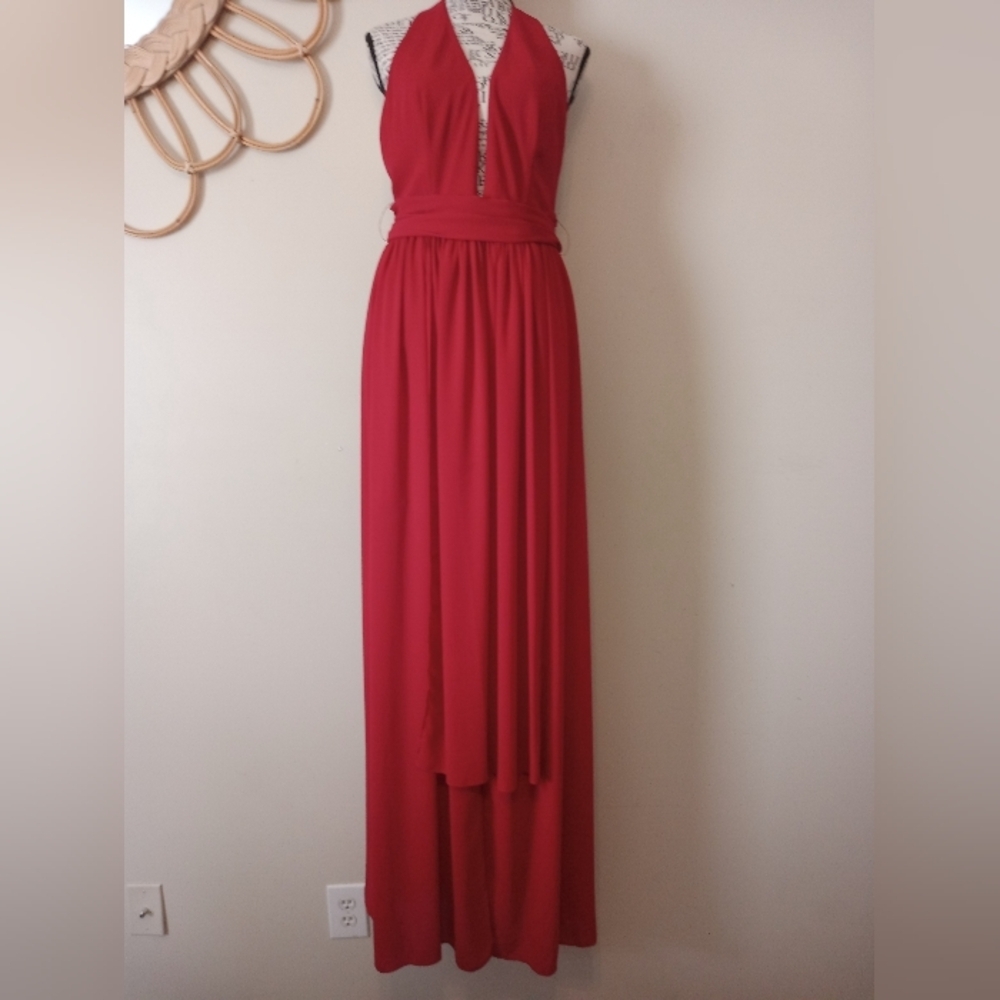 BEC & BRIDGE Elegant Red Halter Maxi Dress Size 6